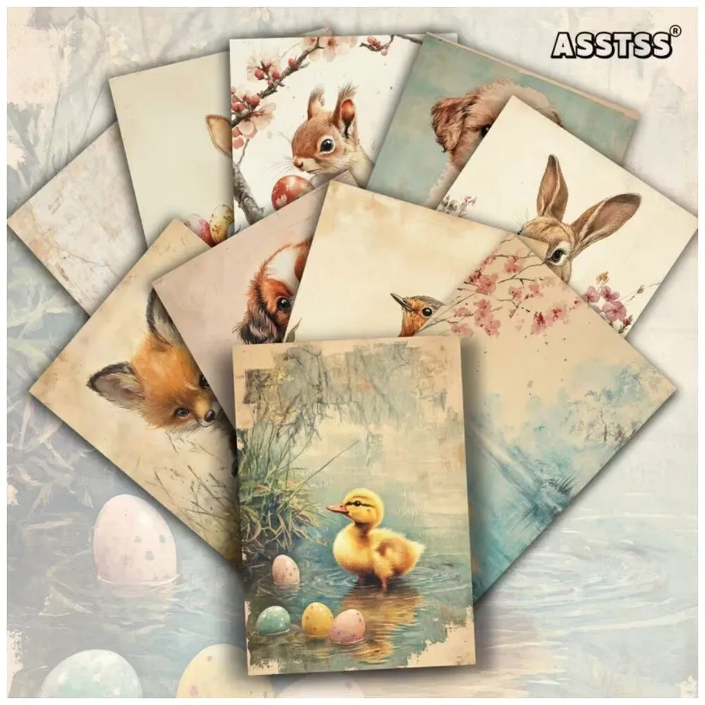 NWT 20pc Vintage Easter Postcard Set Retro Animal Craft Scrapbook Junk Journal